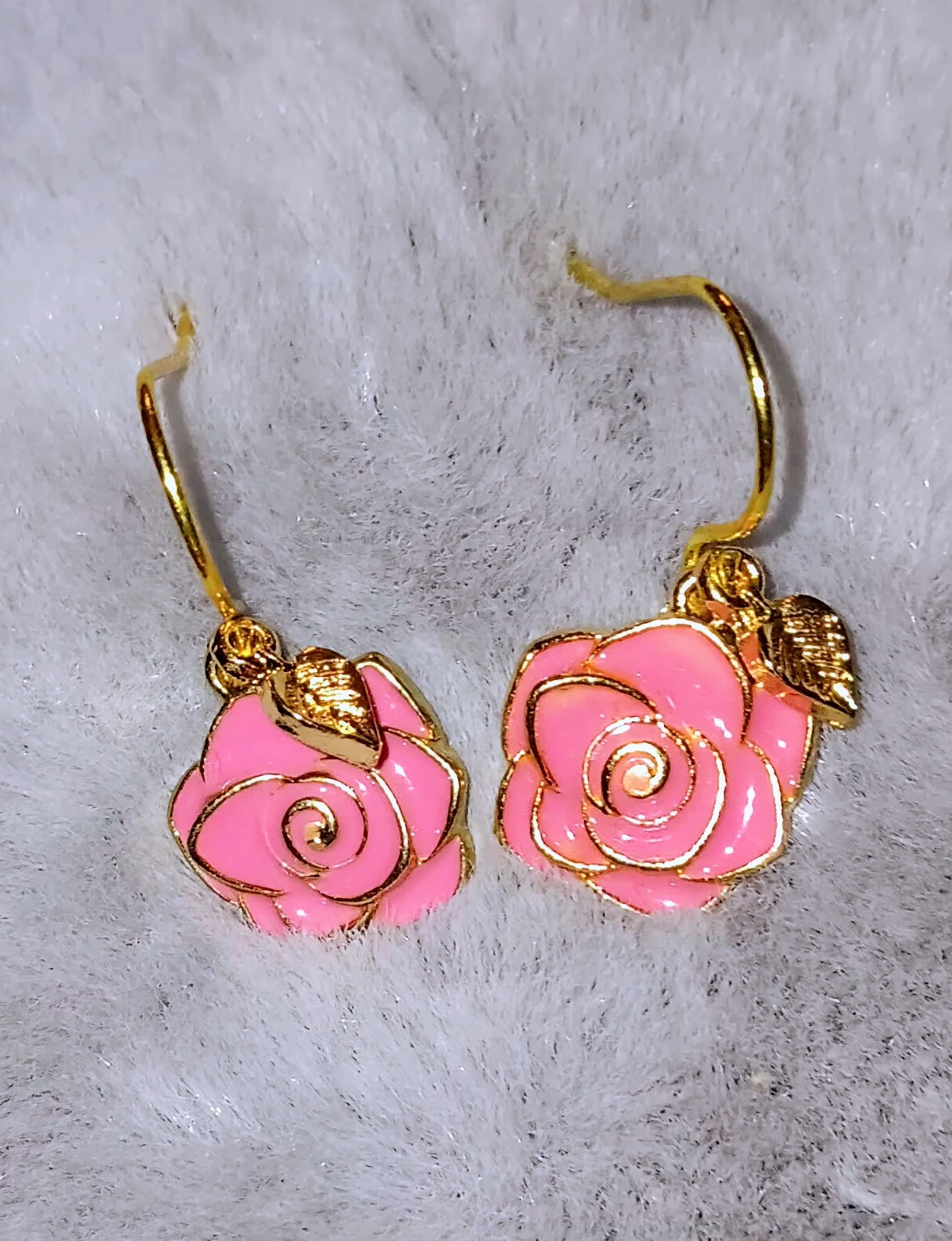 Pink Rose Earrings