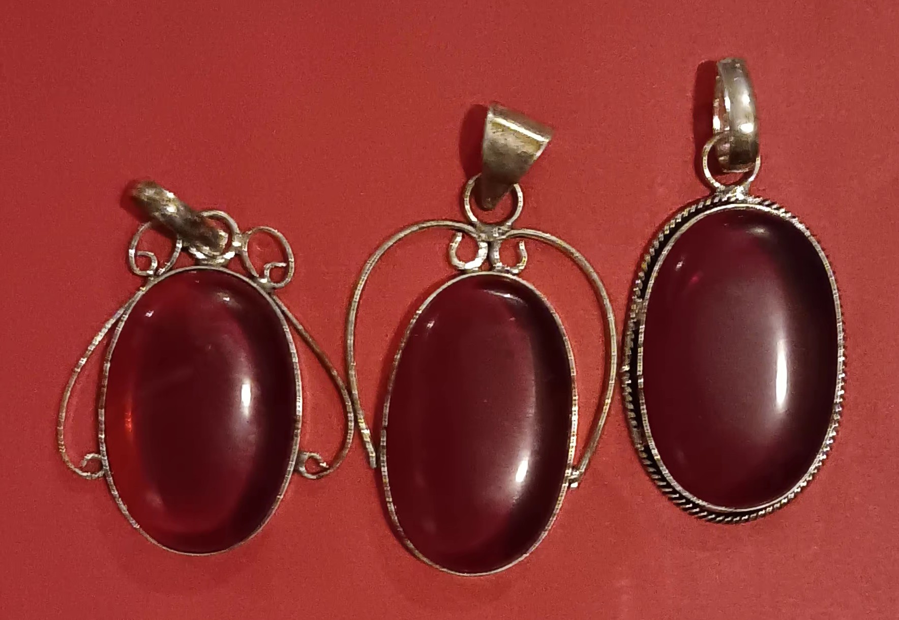 Elegant Red Gemstone Pendants