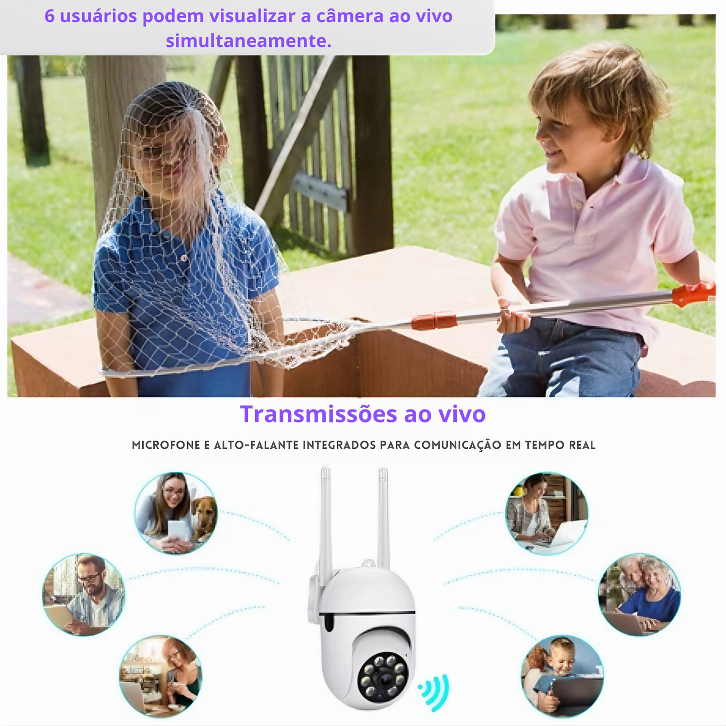 Câmera de Segurança PTZ Wi-Fi Full HD