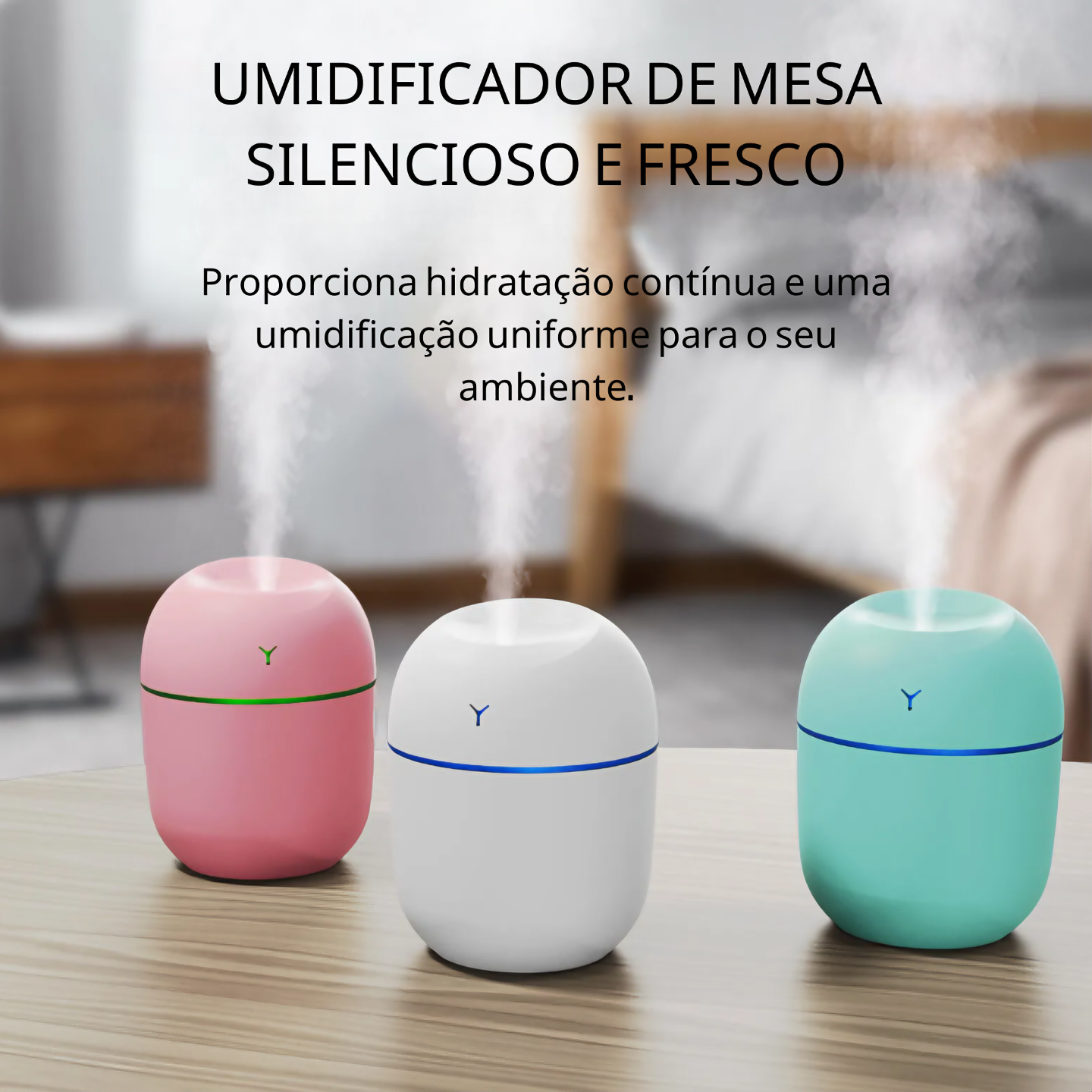 Mini Umidificador de Névoa com Luz LED