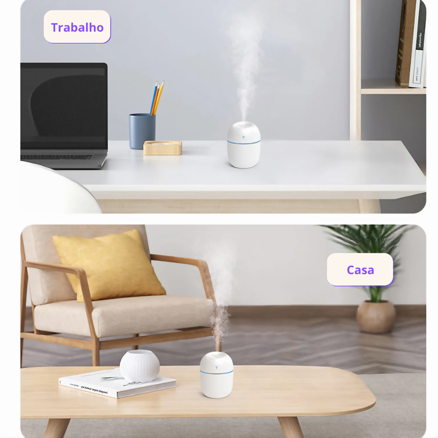 Mini Umidificador de Névoa com Luz LED