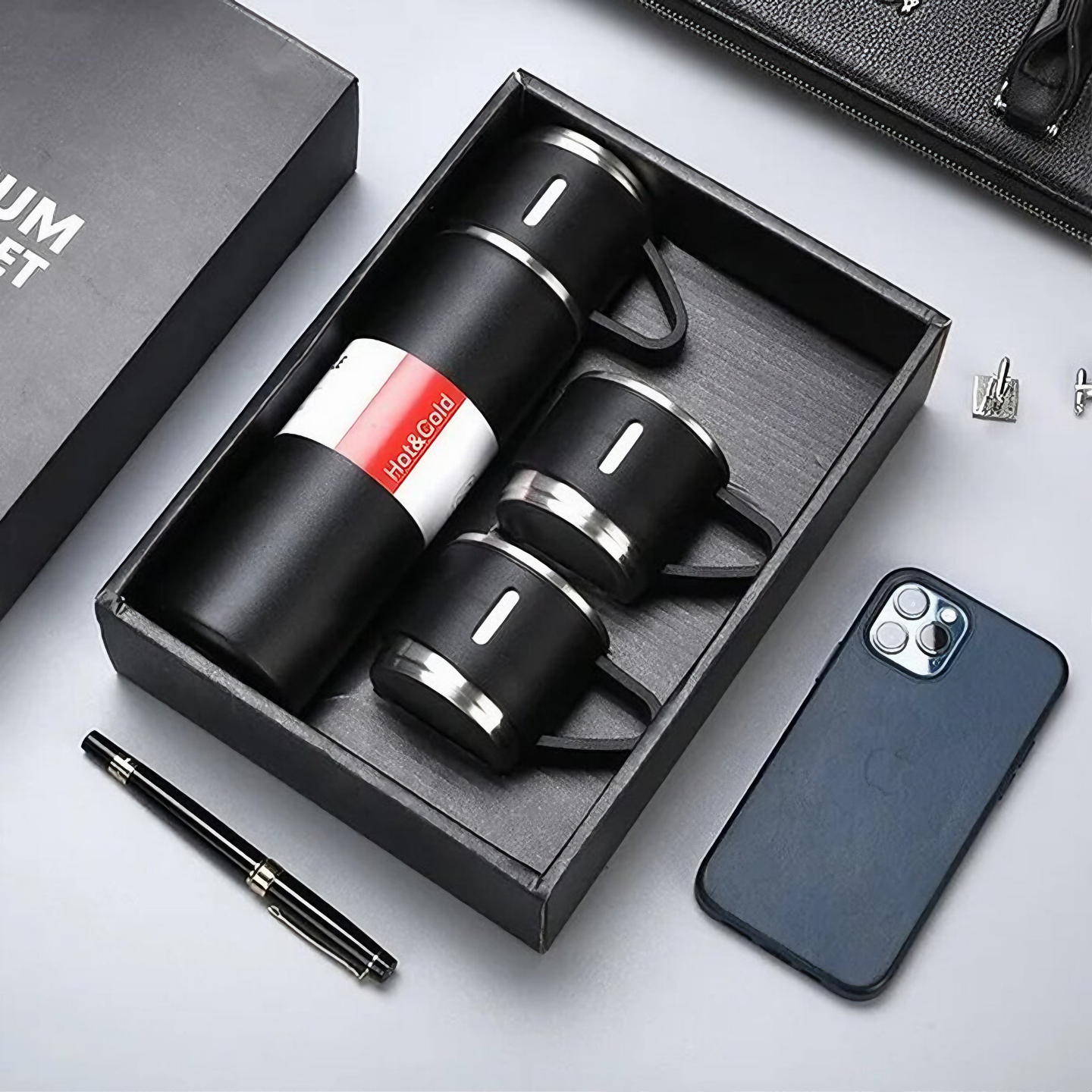 Kit Garrafa Térmica Inox 500ml