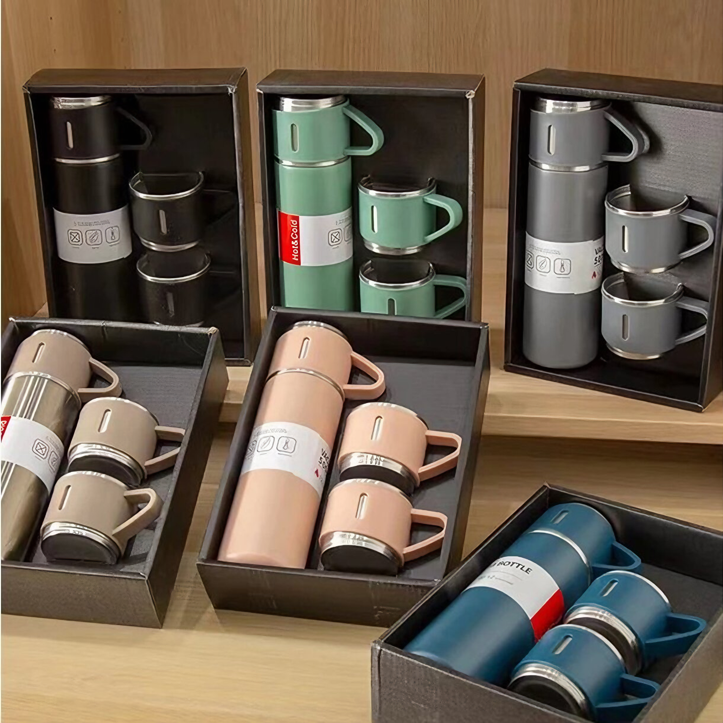 Kit Garrafa Térmica Inox 500ml