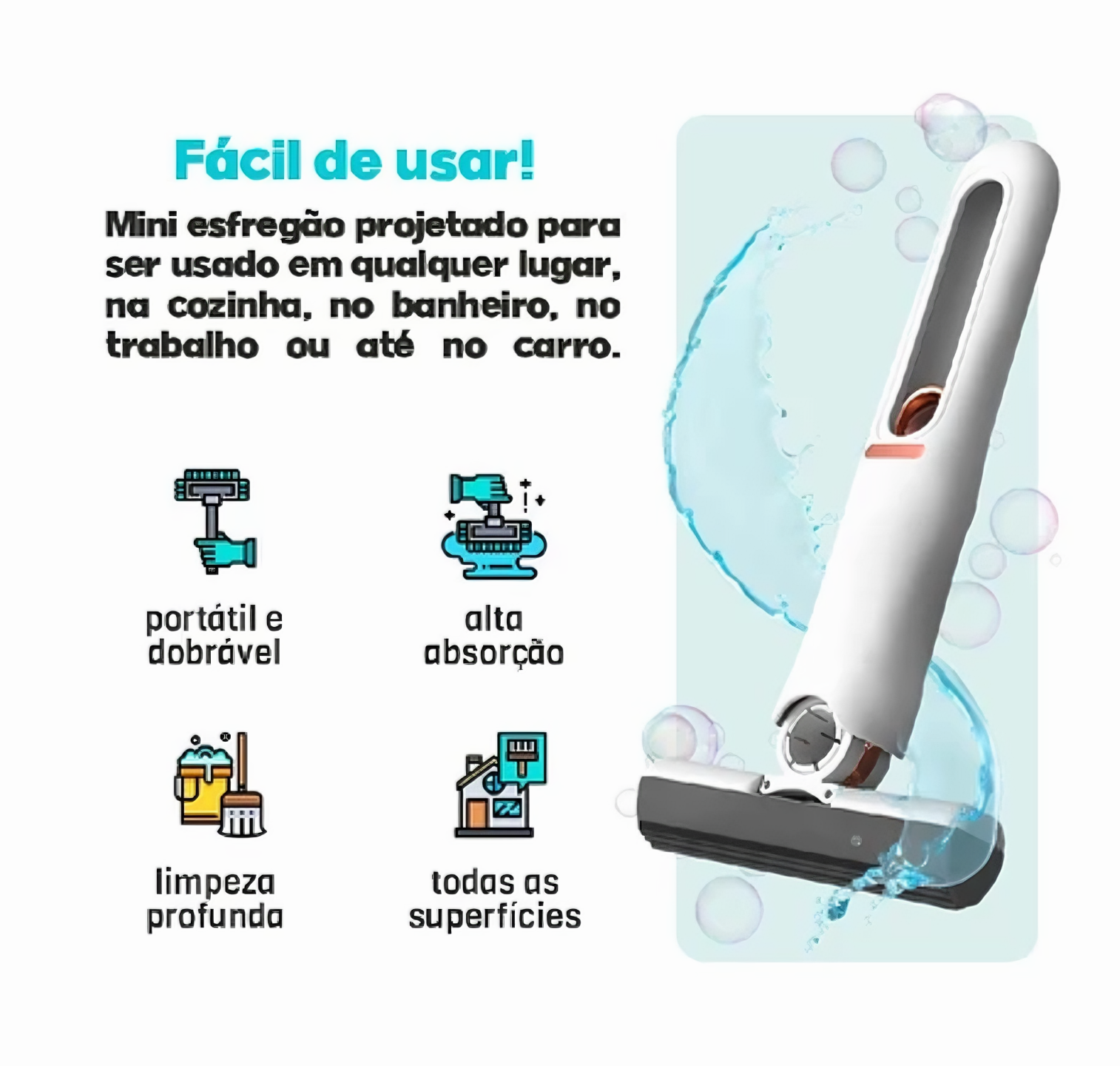 Mini Esfregão Retrátil