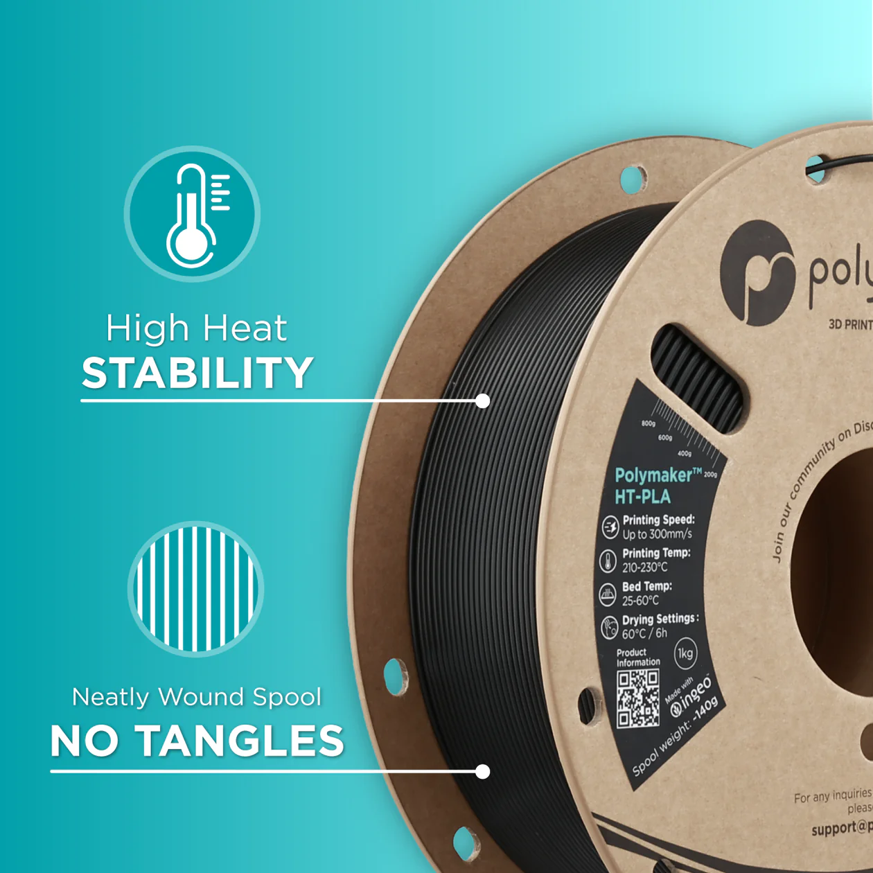 Polymake HT-PLA HT-PLA-GF 1.75mm 1kg Factory Wholesale