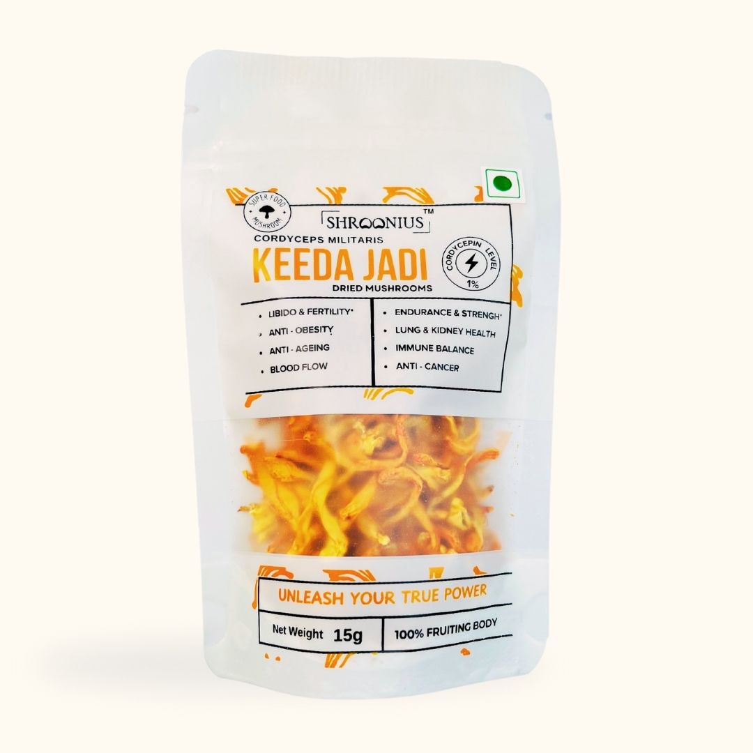 Cordyceps Militaris (Keeda Jadi) Dried Mushrooms, 1% Cordycepin, 15g 