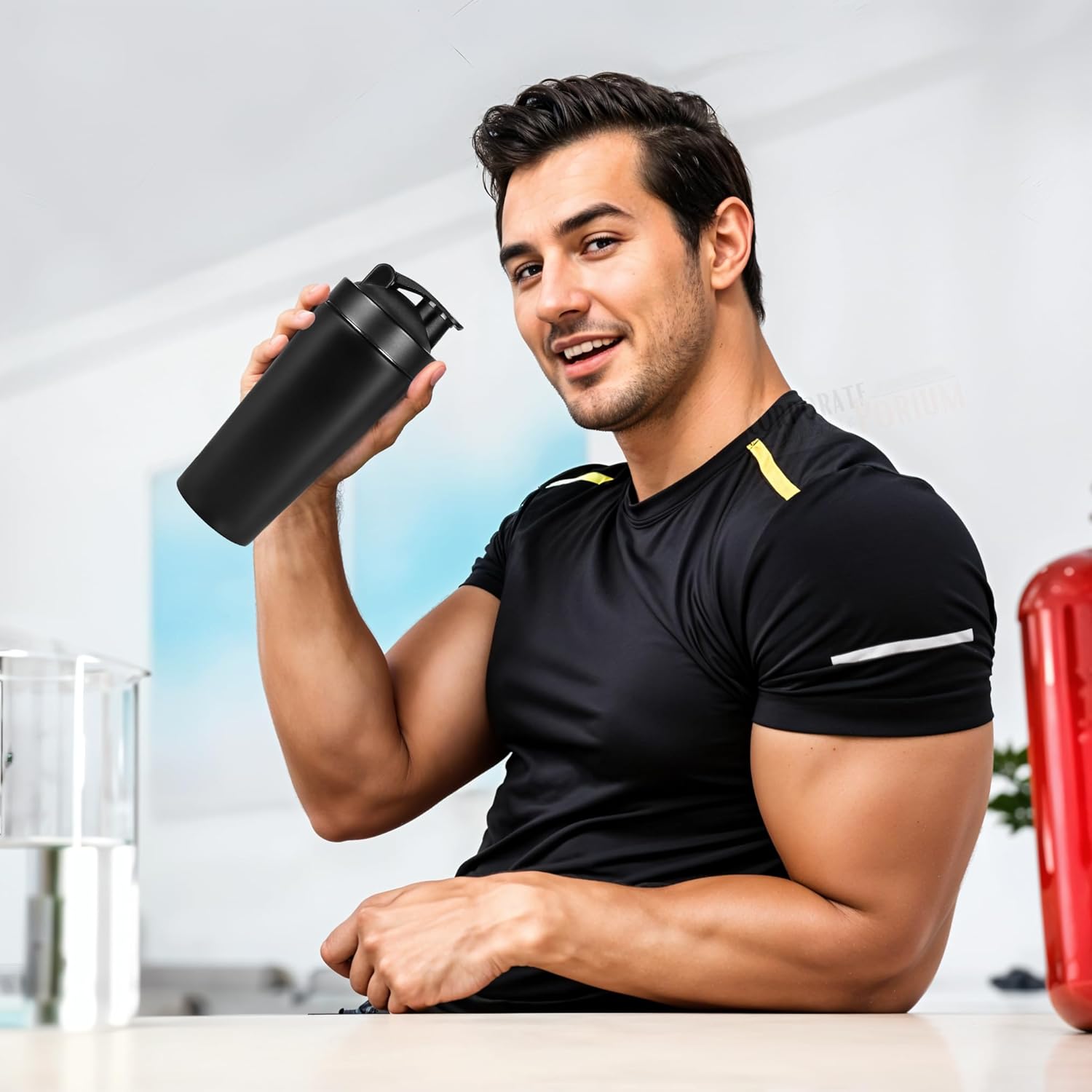 Botlix Premium Black Steel Shaker