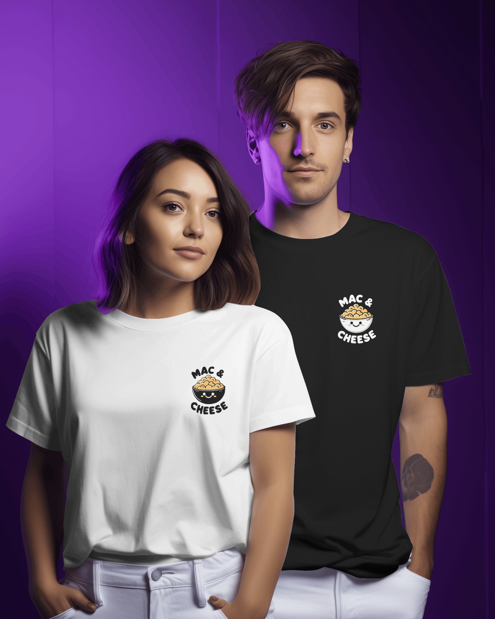 Mac & Cheese T-Shirt | T shirt For Couple | Unisex T shirt 