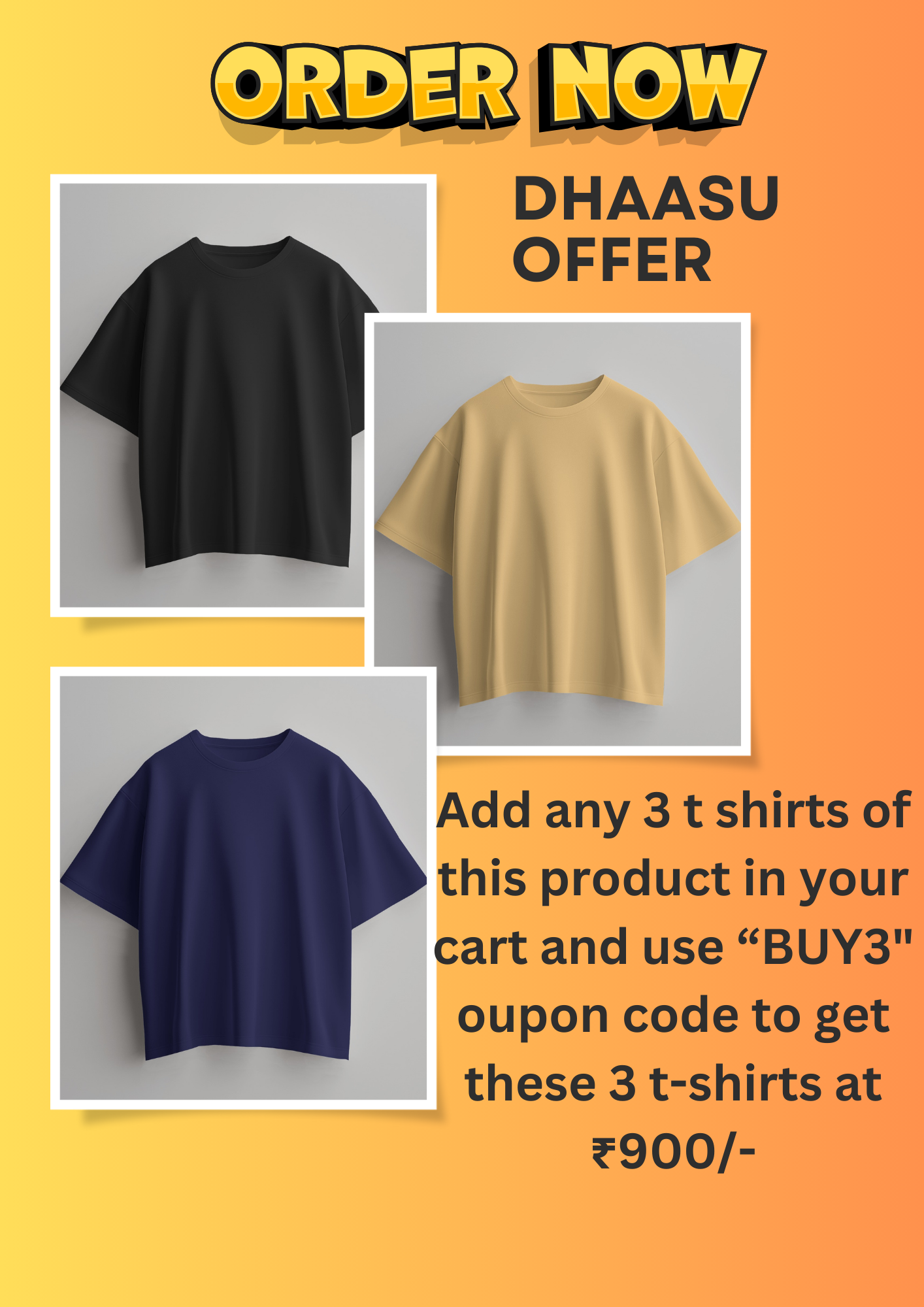 Casual Solid Plain T-Shirts 