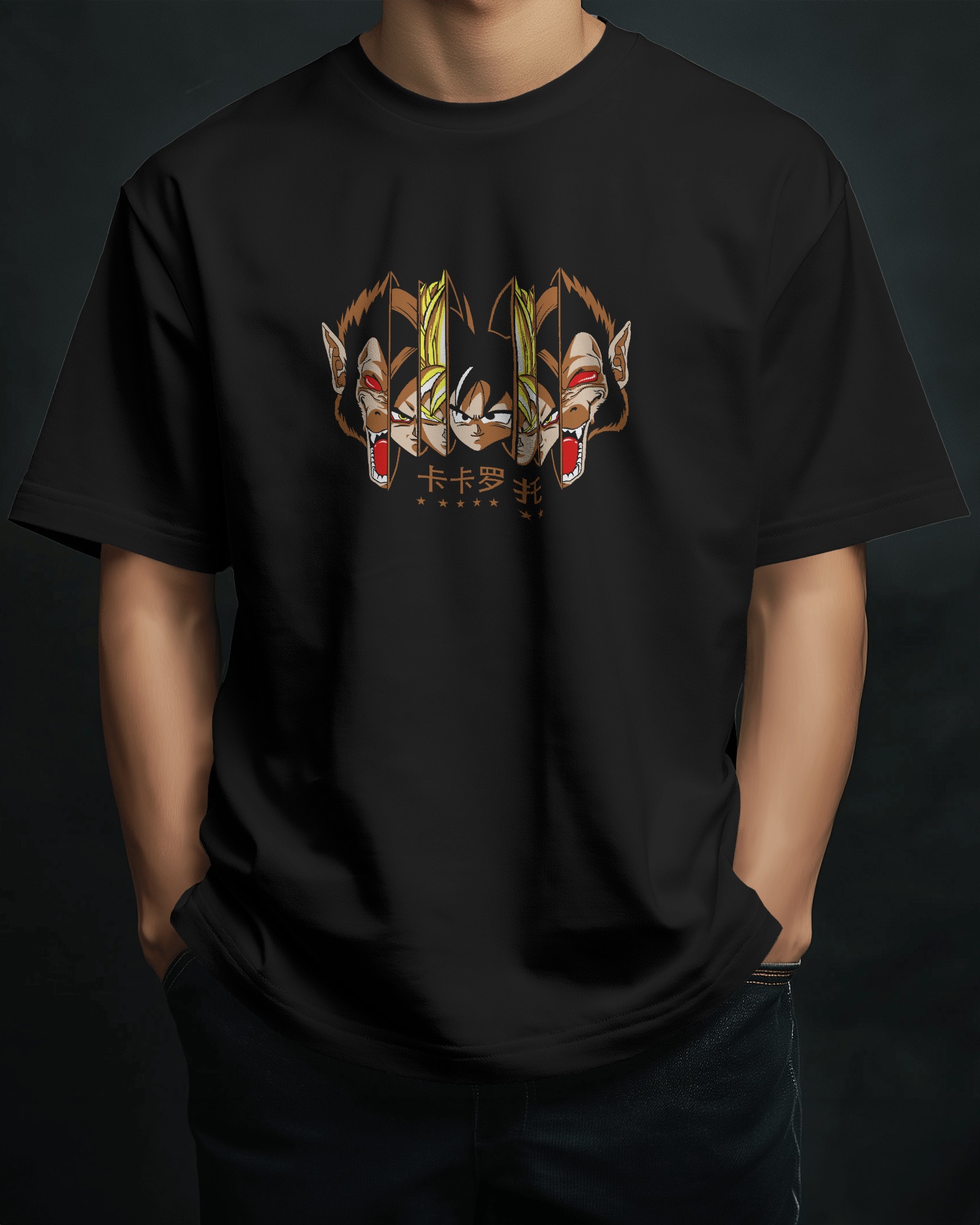Black Graphic T-Shirt | Oversized Anime T-Shirt