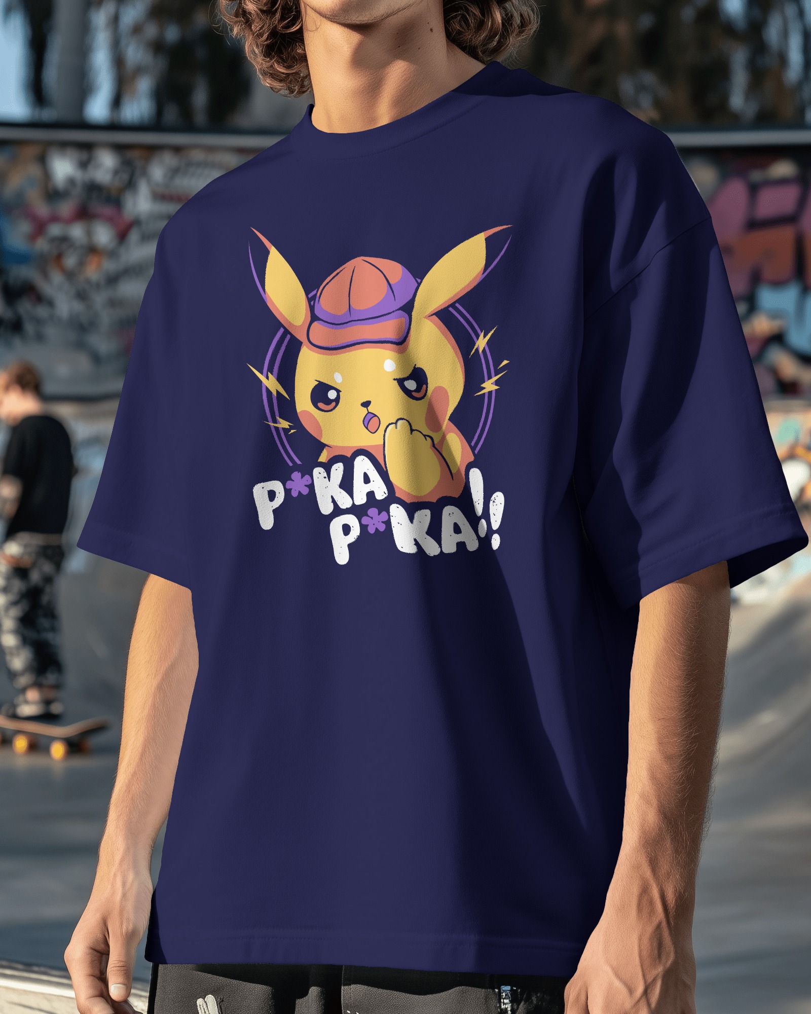 Pika-Pika Anime T-Shirt | Graphic Oversized T-Shirt