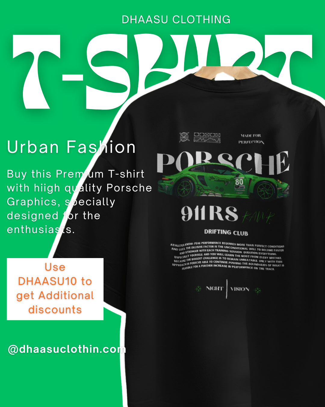 Porsche Drifting Club T-shirt | Cool Graphic T-shirt