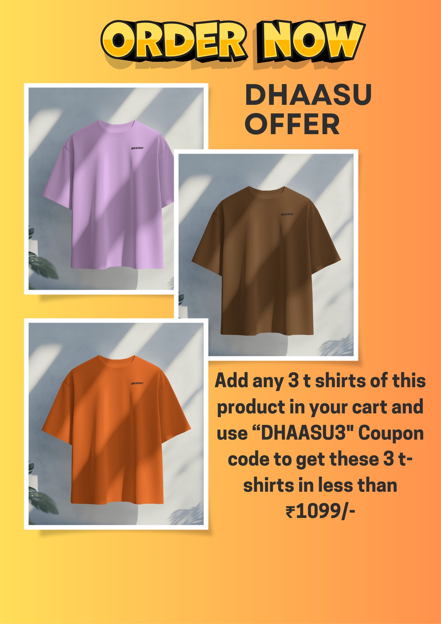 Premium Ovesized T-Shirt | Dhaasu SOLIDS