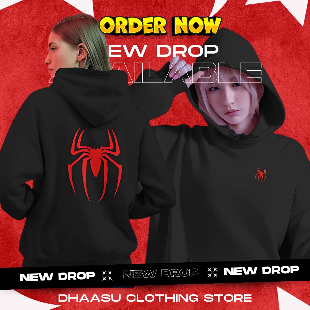 Spider Hoodie | Unisex Premium Oversized Hoodie | Spider Printed |