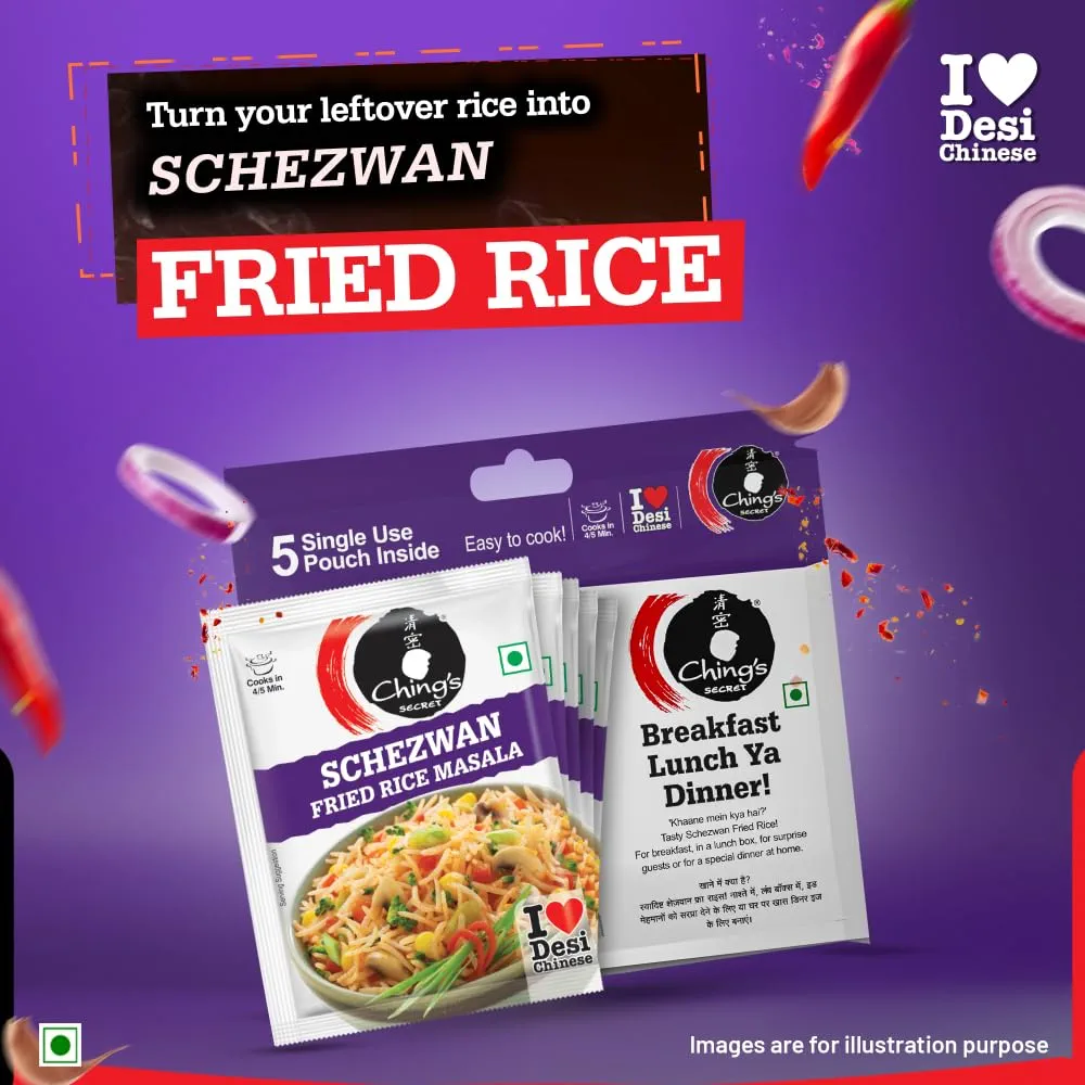 Ching's Secret Schezwan Fried Rice Masala - 5 single Use Pouches