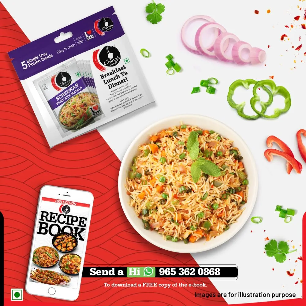 Ching's Secret Schezwan Fried Rice Masala - 5 single Use Pouches