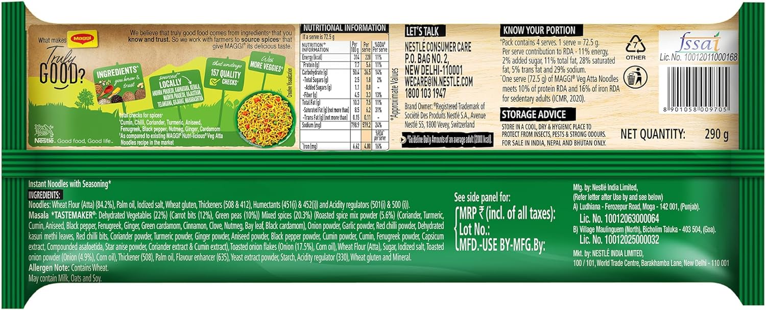 Maggi Nutri-licious Veg Atta Noodles 290 g