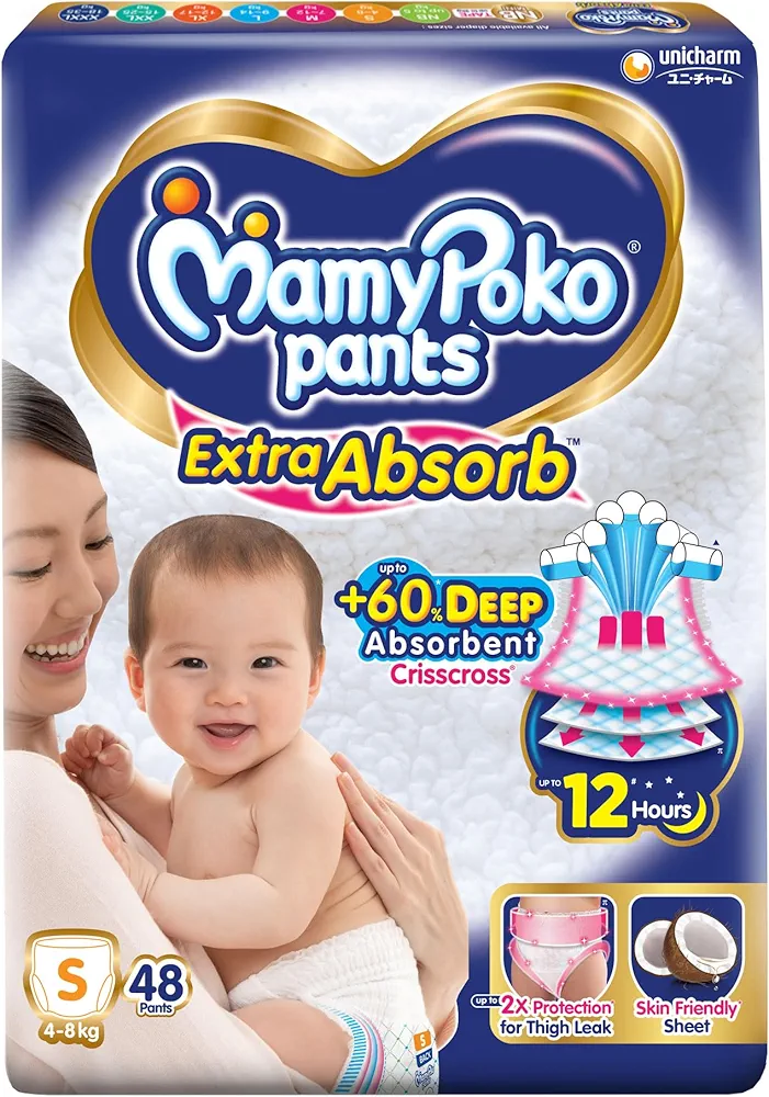 MamyPoko Pants Extra Absorb Diapers (S, 4-8kg)