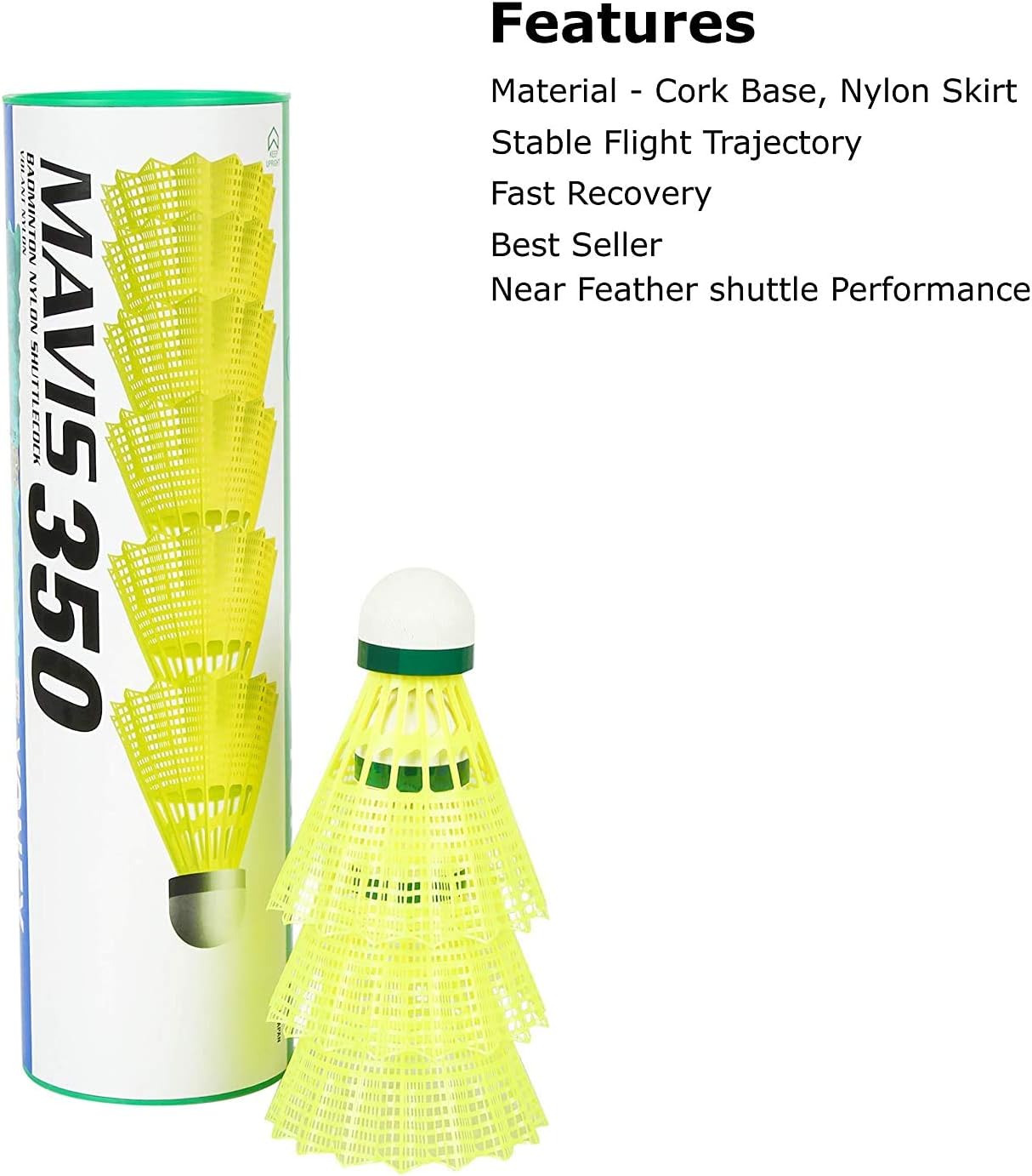 Yonex Mavis 350 Shuttlecock Green Cap