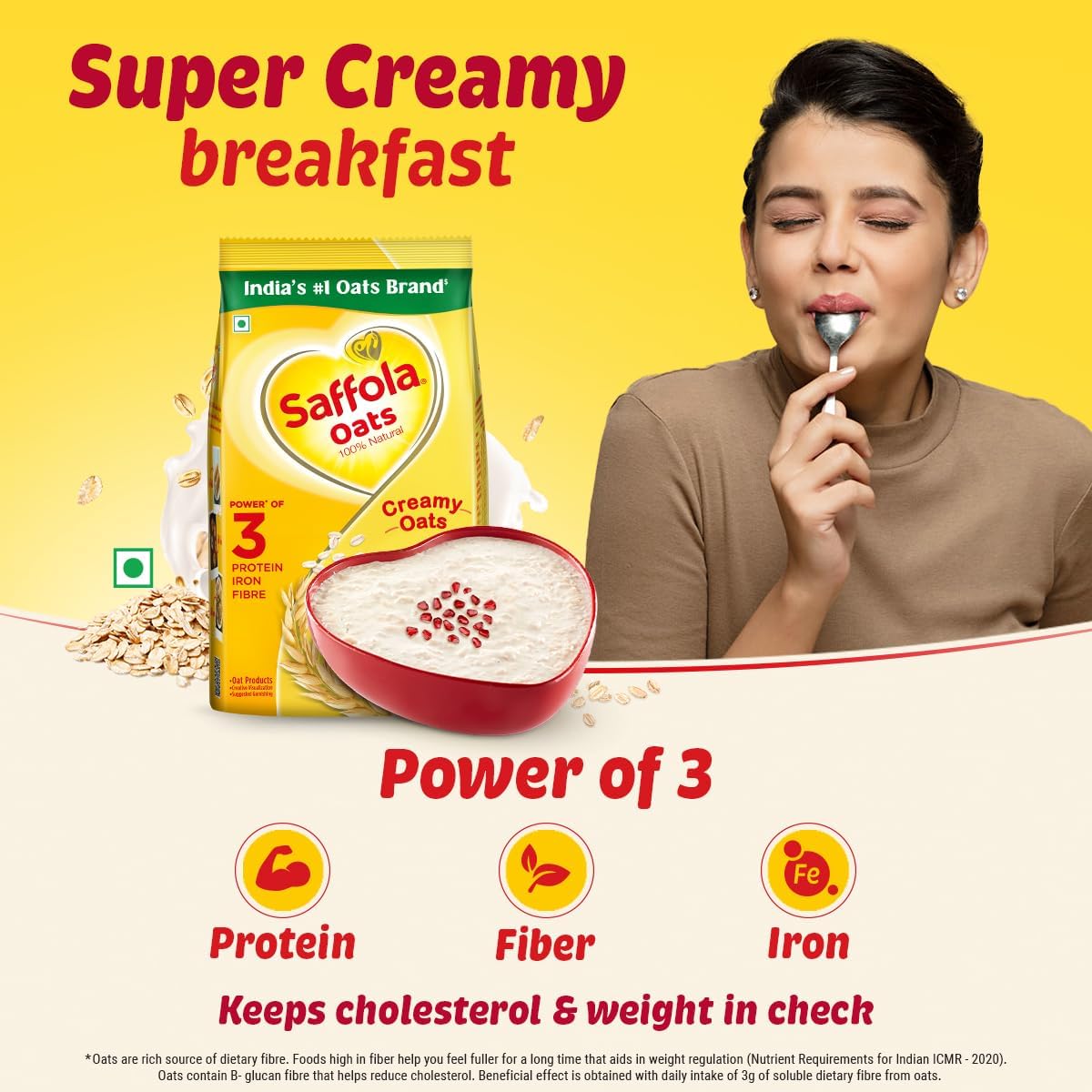 Saffola Oats 100% Natural Creamy Oats