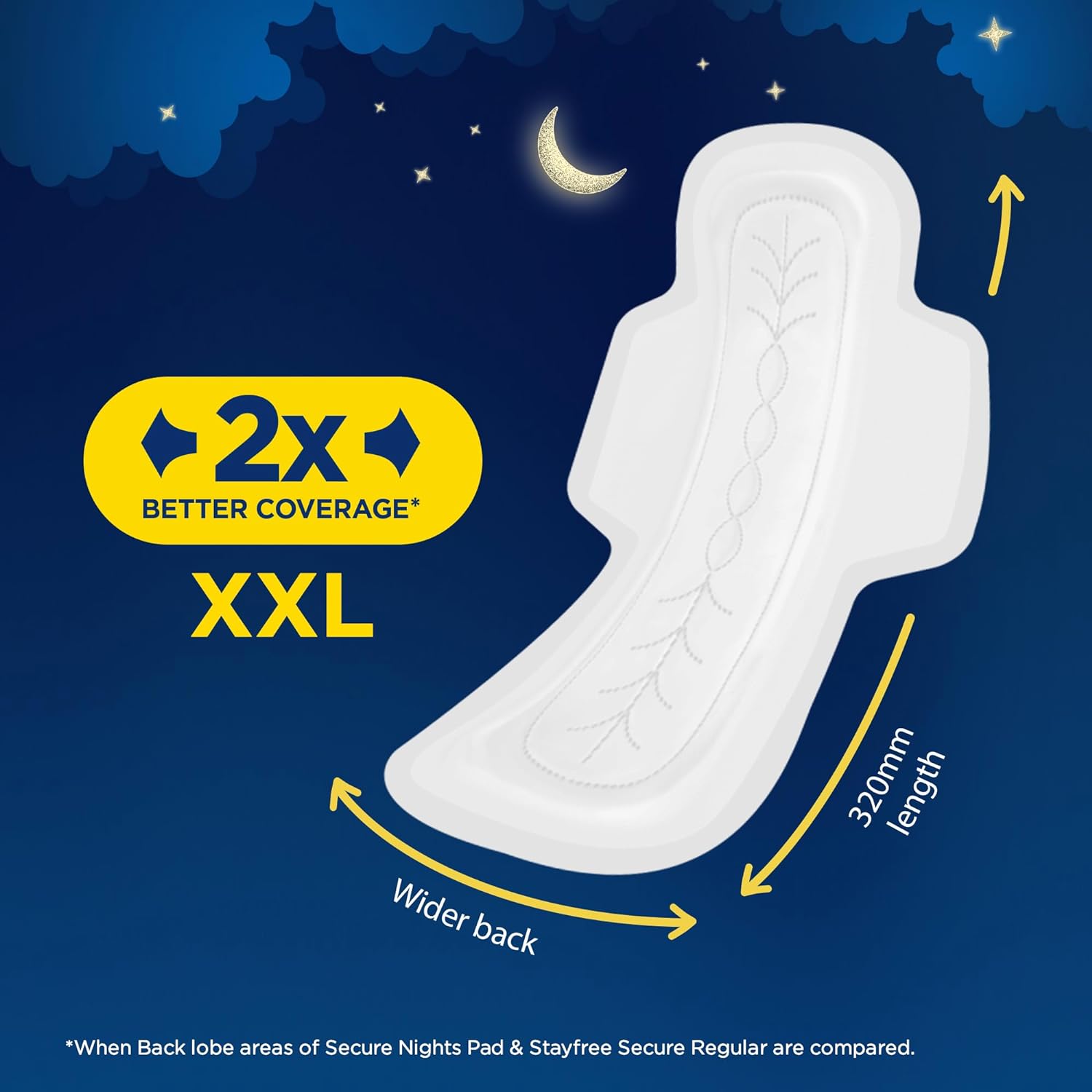 Stayfree Secure Nights Sanitary Pad XXL