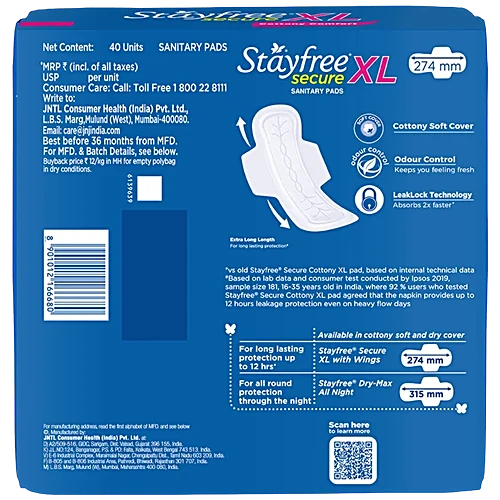 Stayfree Secure Cottony comfort sanitary Pad 40 Unit
