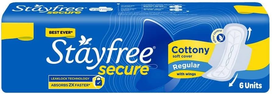 Stayfree Secure Cottony soft, regular with wings Pads