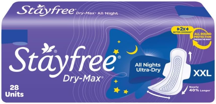 Stayfree Dry-Max All Night Sanitary Pads 28 Unit