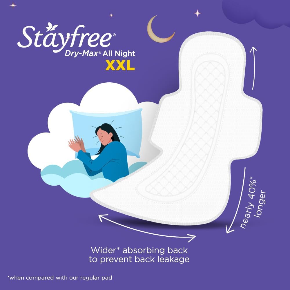 Stayfree Dry-Max All Night Sanitary Pads 28 Unit