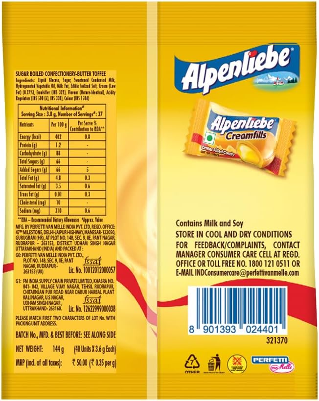 Alpenliebe Creamfills Butter Candy (40 Piece) 