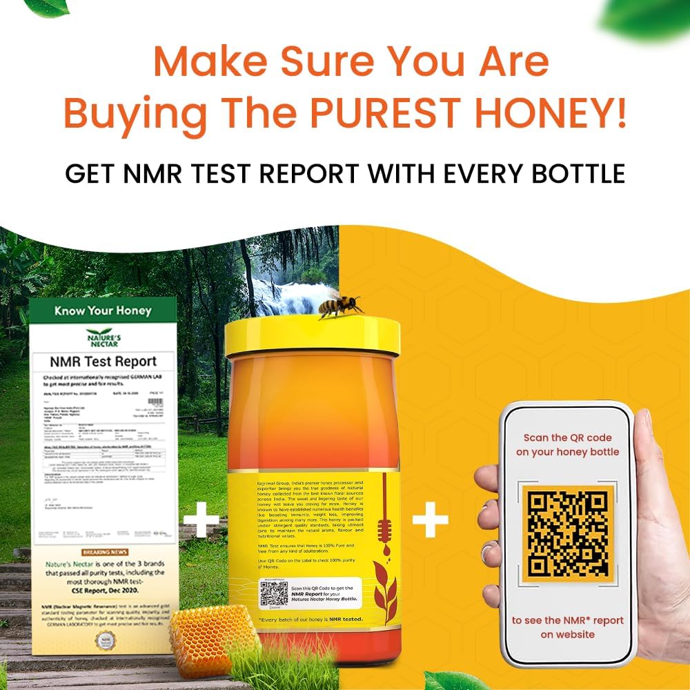 Nature's Nectar Pure Honey 1kg | 100% Pure NMR Tested Honey