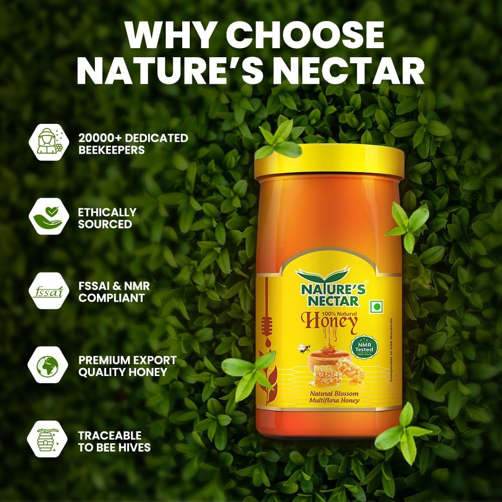 Nature's Nectar Pure Honey 1kg | 100% Pure NMR Tested Honey