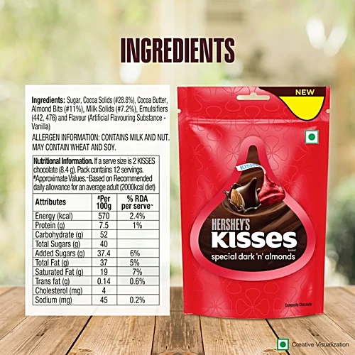 Hershey's Kisses Special dark 'n' almond chocolate 100.8 grams 