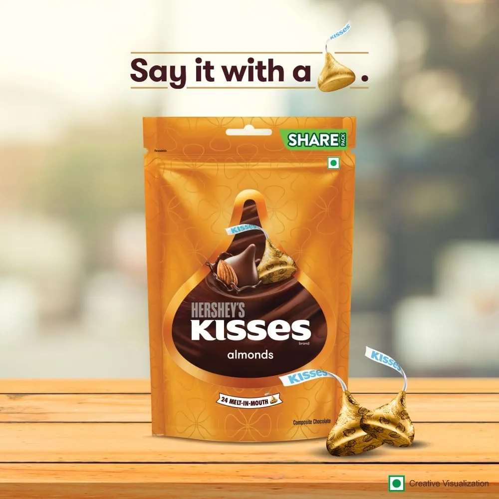 Hershey's Kisses Almonds Crunchy almond bits in milk chocolate 100 g