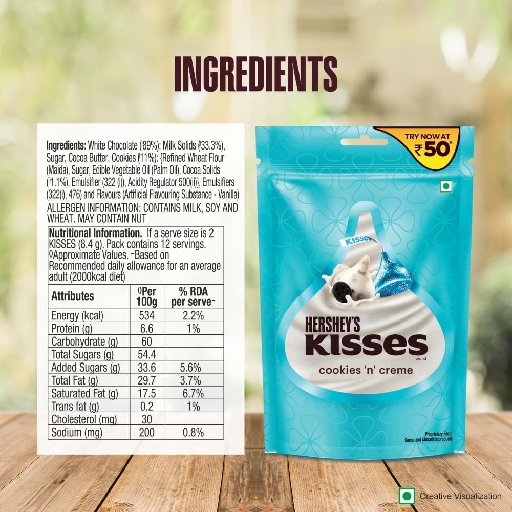 Hershey's Kisses Cookies 'n' Creme choclate Pack