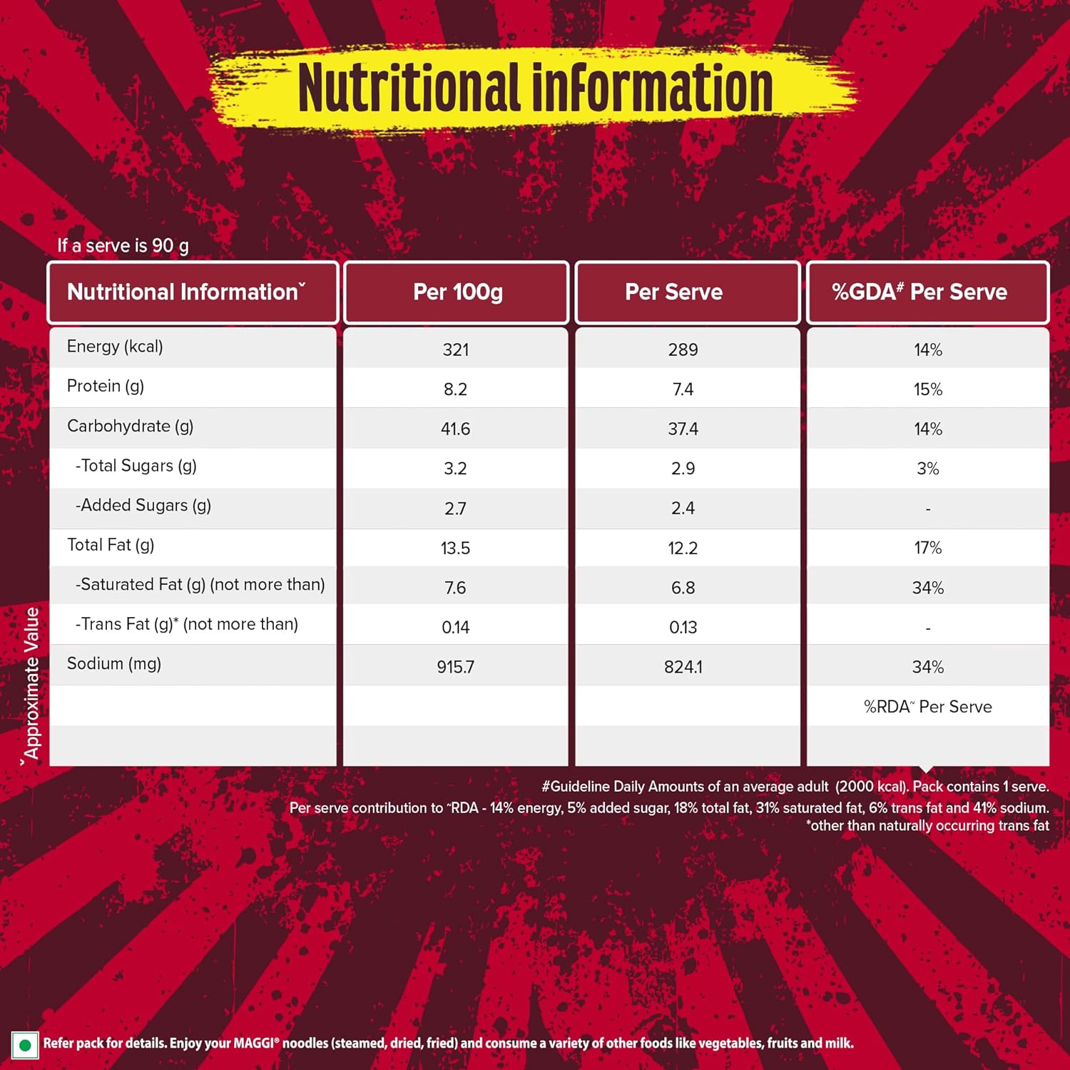 Maggi Korean BBQ Veg Noodles 90 gram
