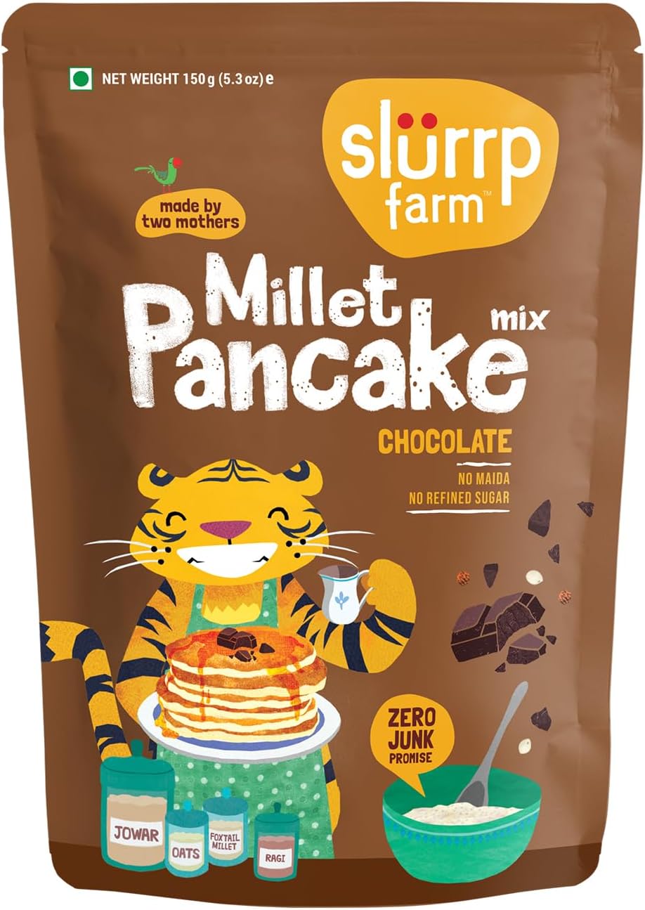 Slurrp Farm Instant No Maida Millet Pancake Mix | Chocolate, 150 G