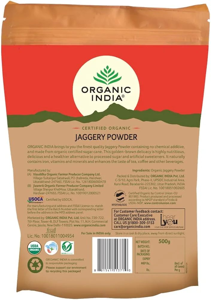 Certified Organic Jaggery Powder 500 gram