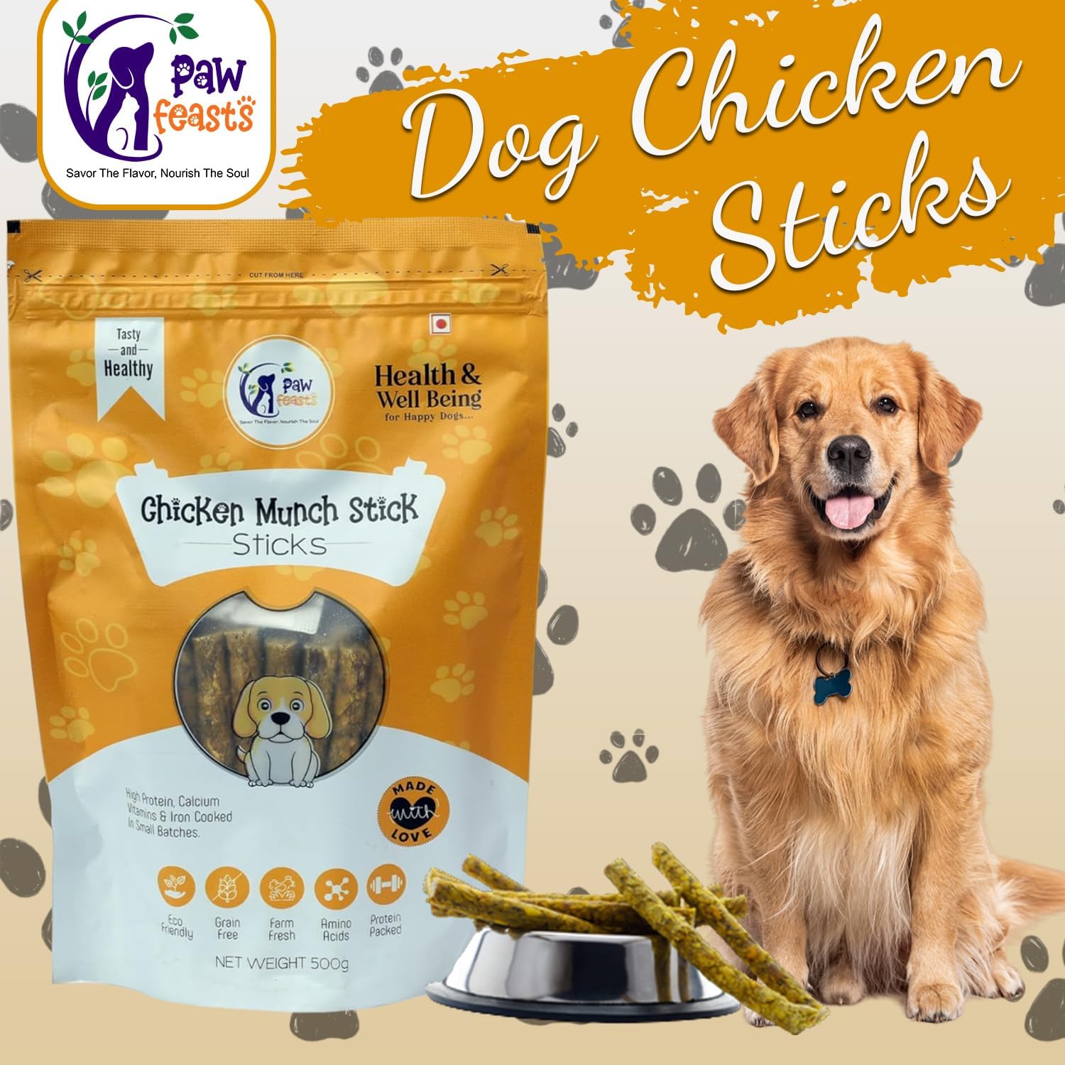 Paw Feats Chicken Munch Stick Dog 500 gram