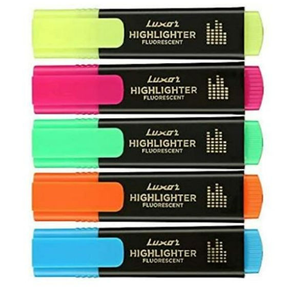 Luxor Fluorescent Highlighters Pen Multicolor (5 Pc)