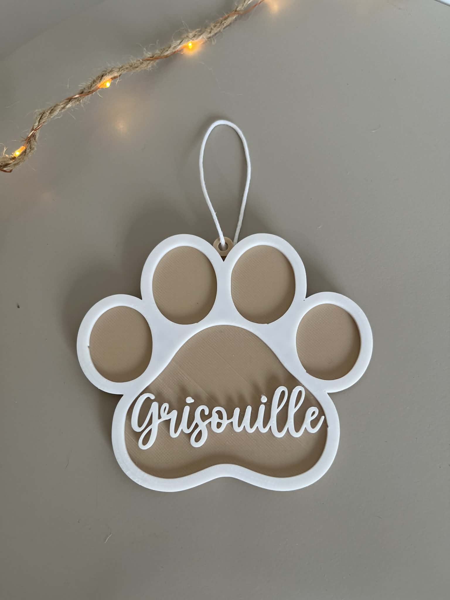 Décoration de sapin personnalisée patte Chat