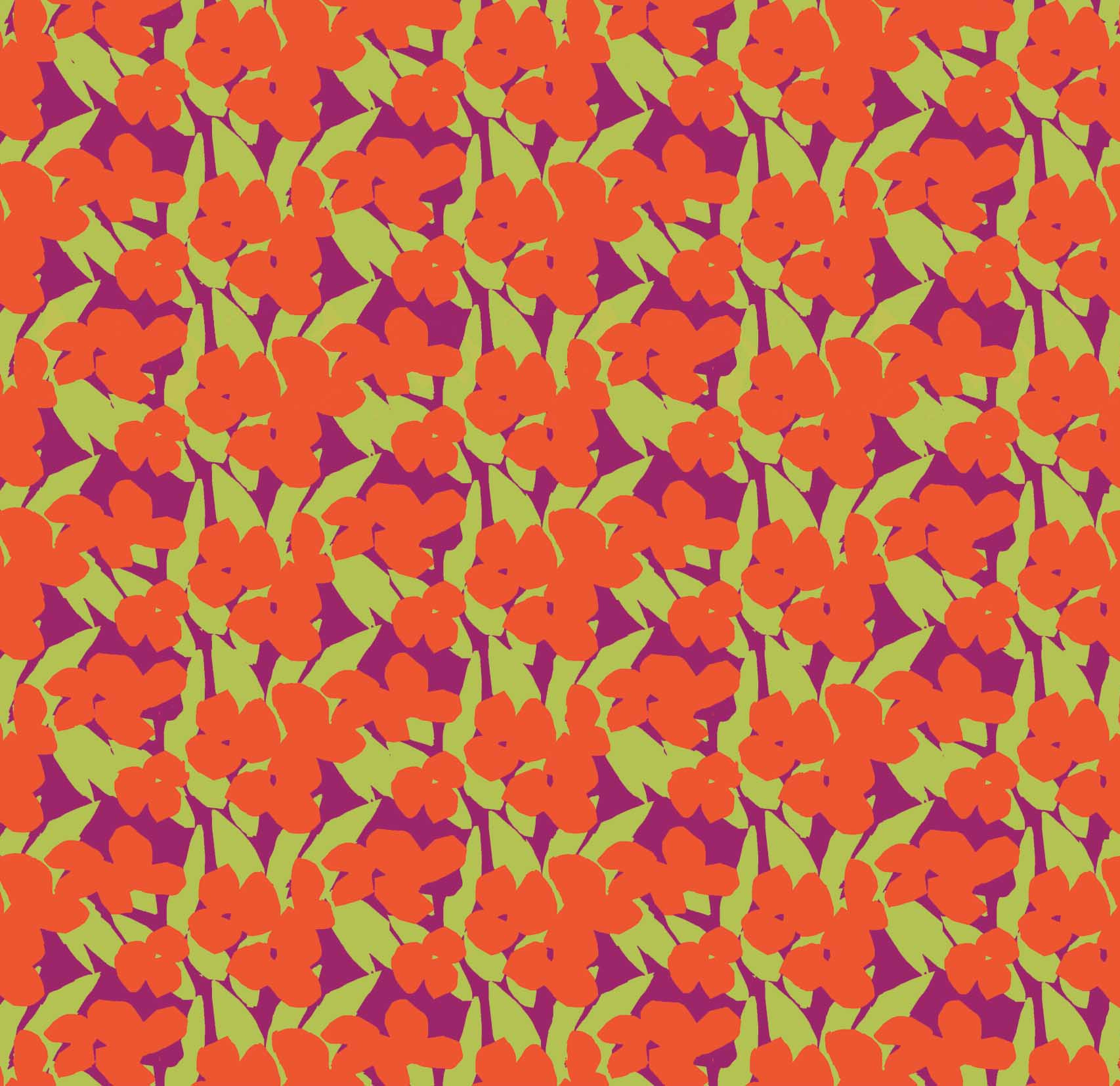 Foulard en voile de coton imprimé Jungle orange