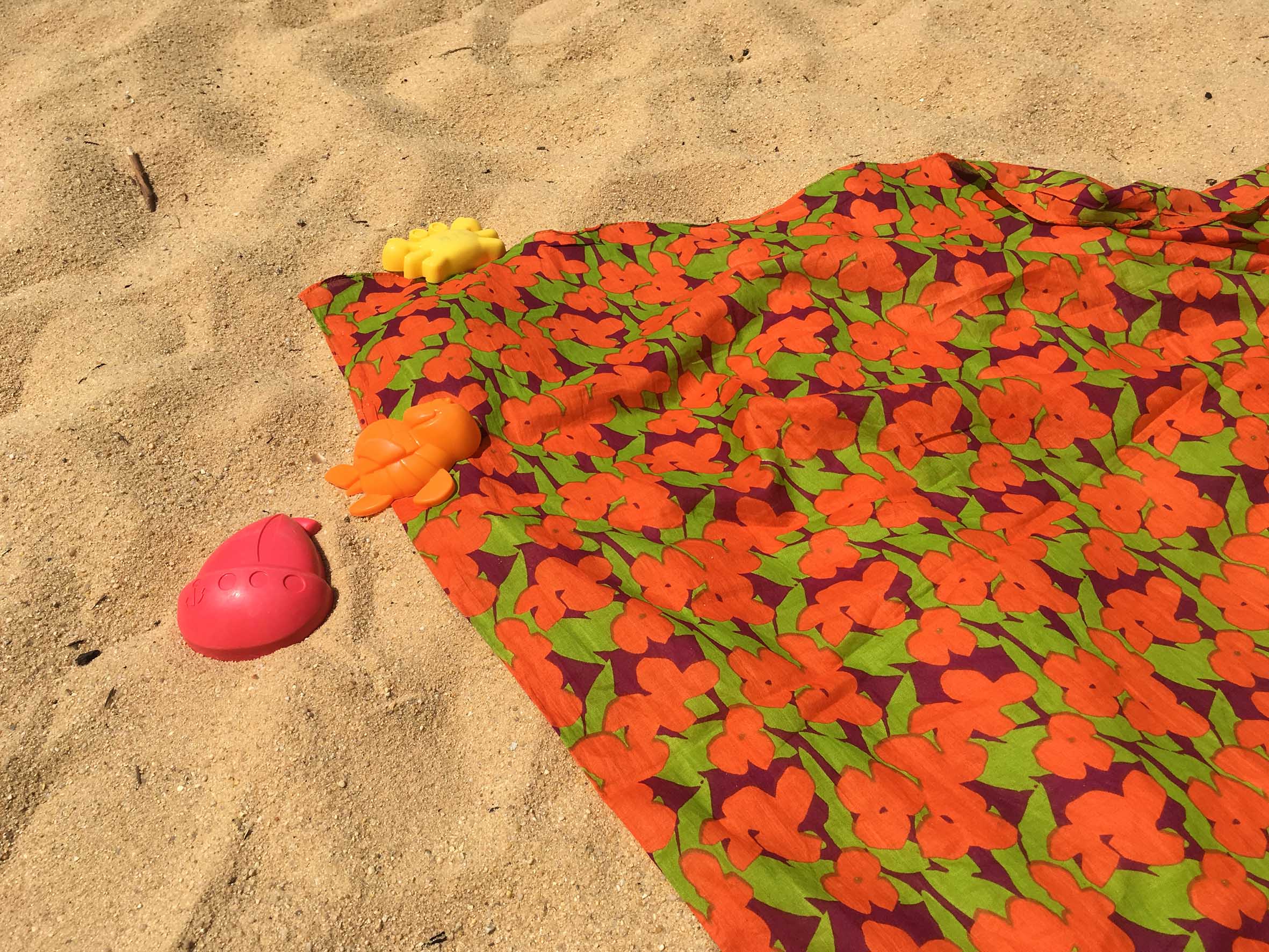 Foulard en voile de coton imprimé Jungle orange