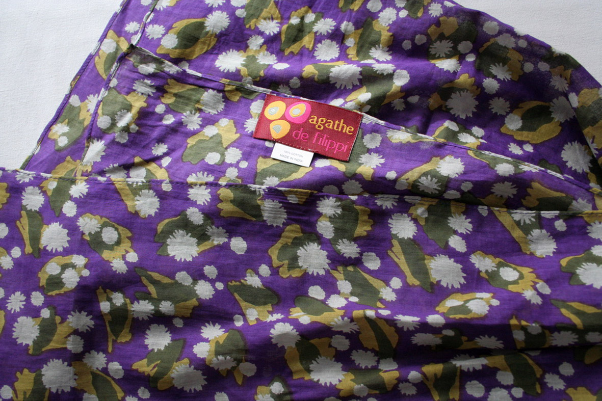 Foulard en voile de coton imprimé Daisy violet