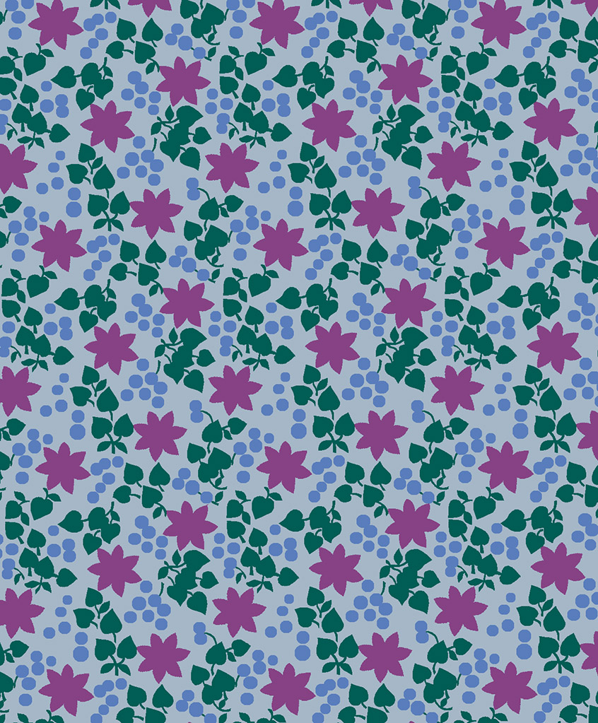 Foulard en voile de coton imprimé Grapevine bleu