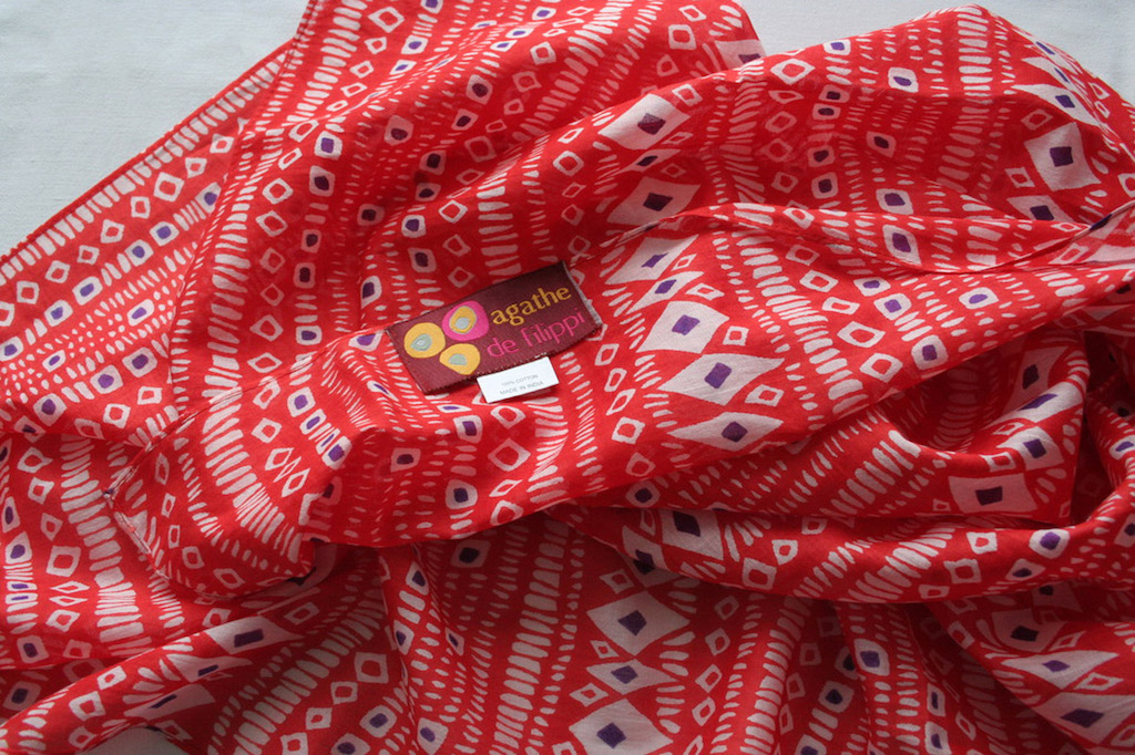Foulard en voile de coton imprimé Cheyenne rouge