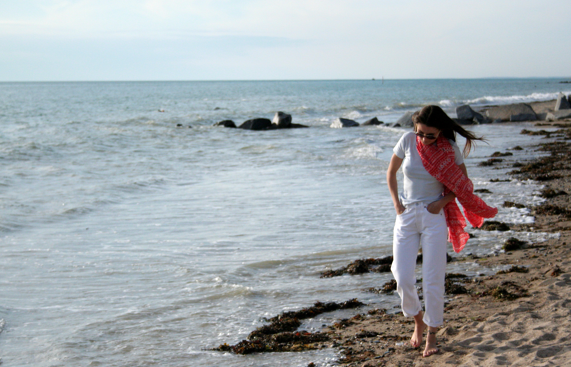 Foulard en voile de coton imprimé Cheyenne rouge