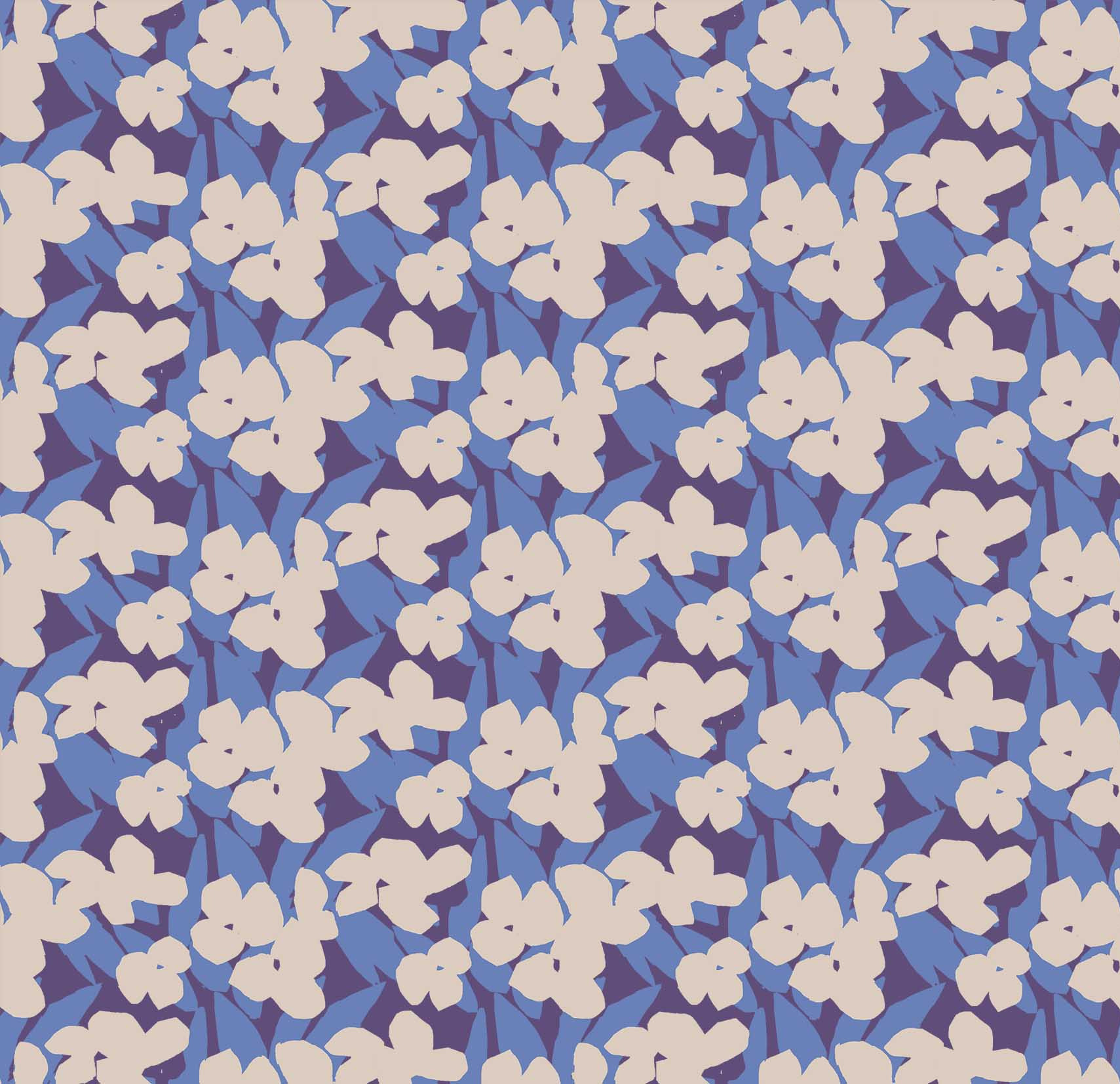 Foulard en voile de coton imprimé Jungle bleu