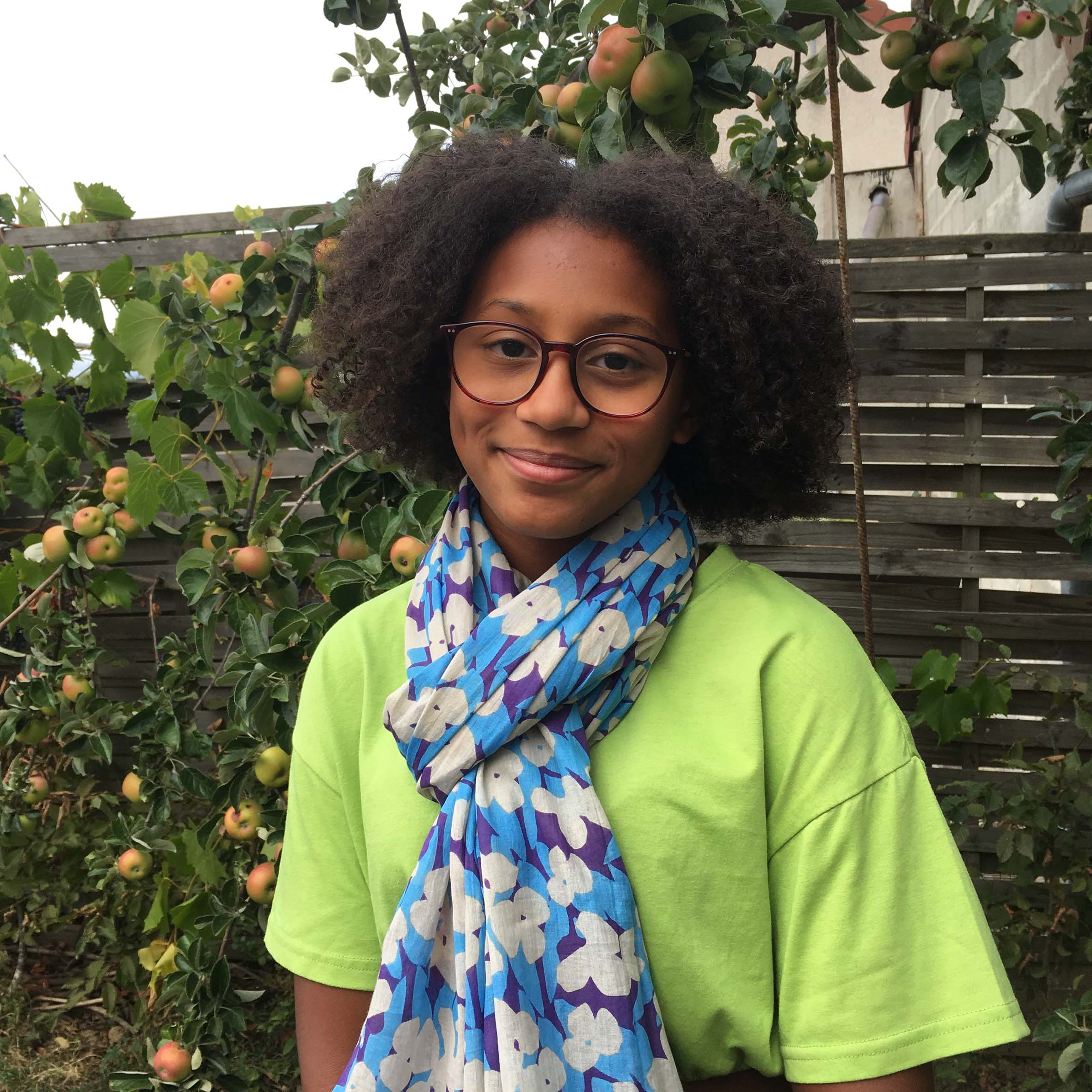 Foulard en voile de coton imprimé Jungle bleu