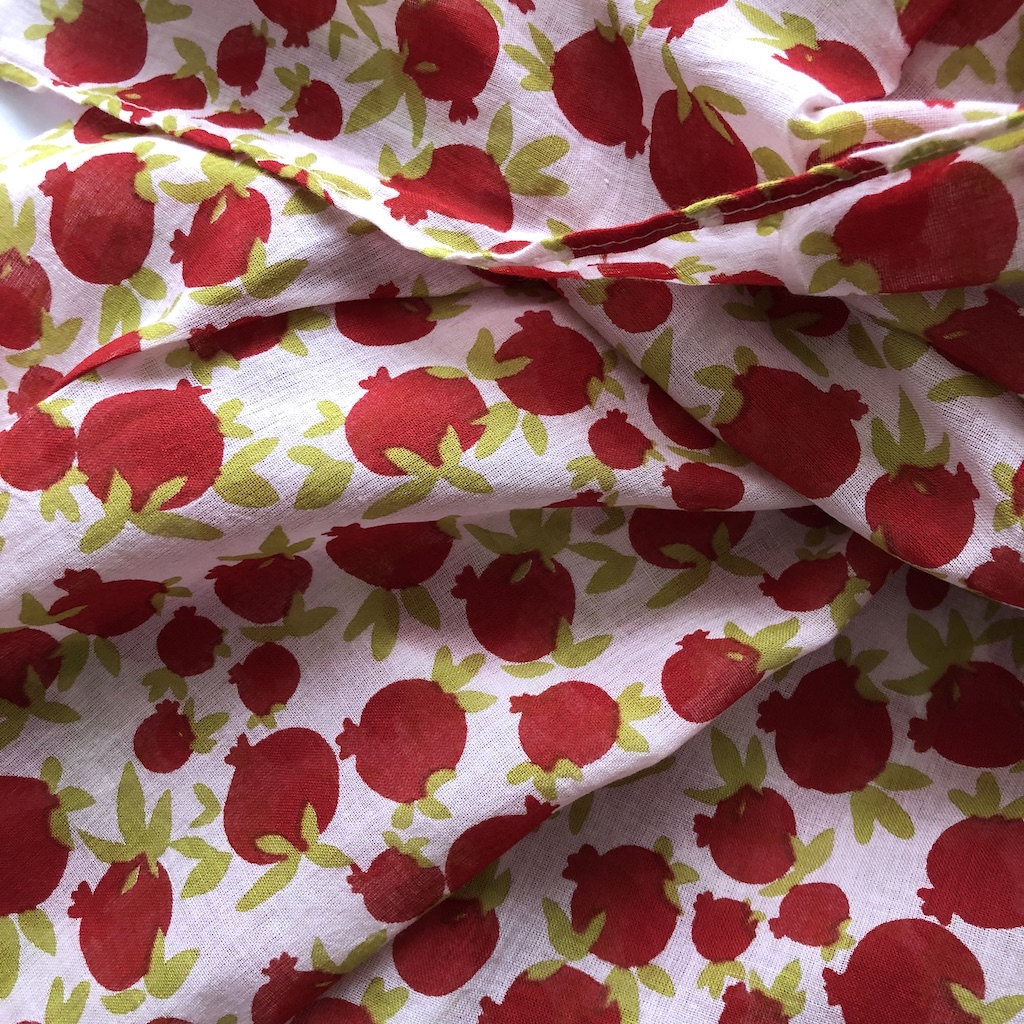 Foulard en voile de coton imprimé Grenade - collaboration avec la boutique Rouge Grenade